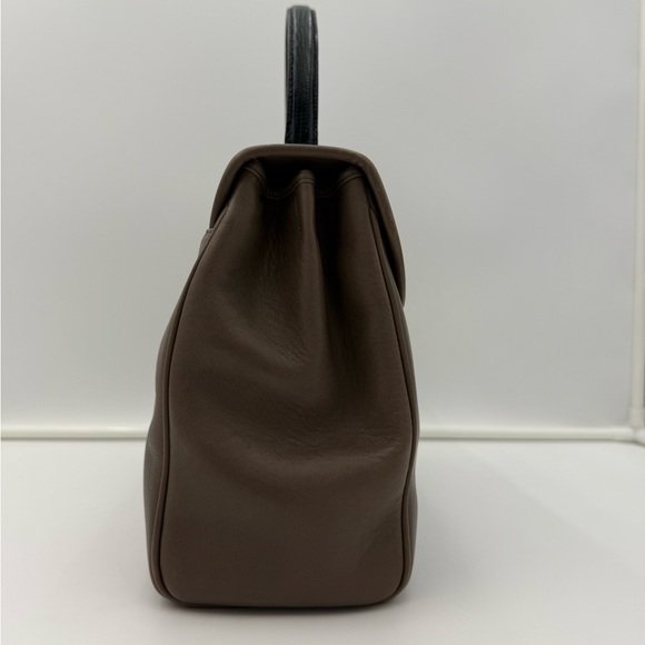 COLOMBO 1937 MILANO • Grey w/ Black Exotic Genuine LIZARD 30 Bag • Made in ITALY - Picture 4 of 13